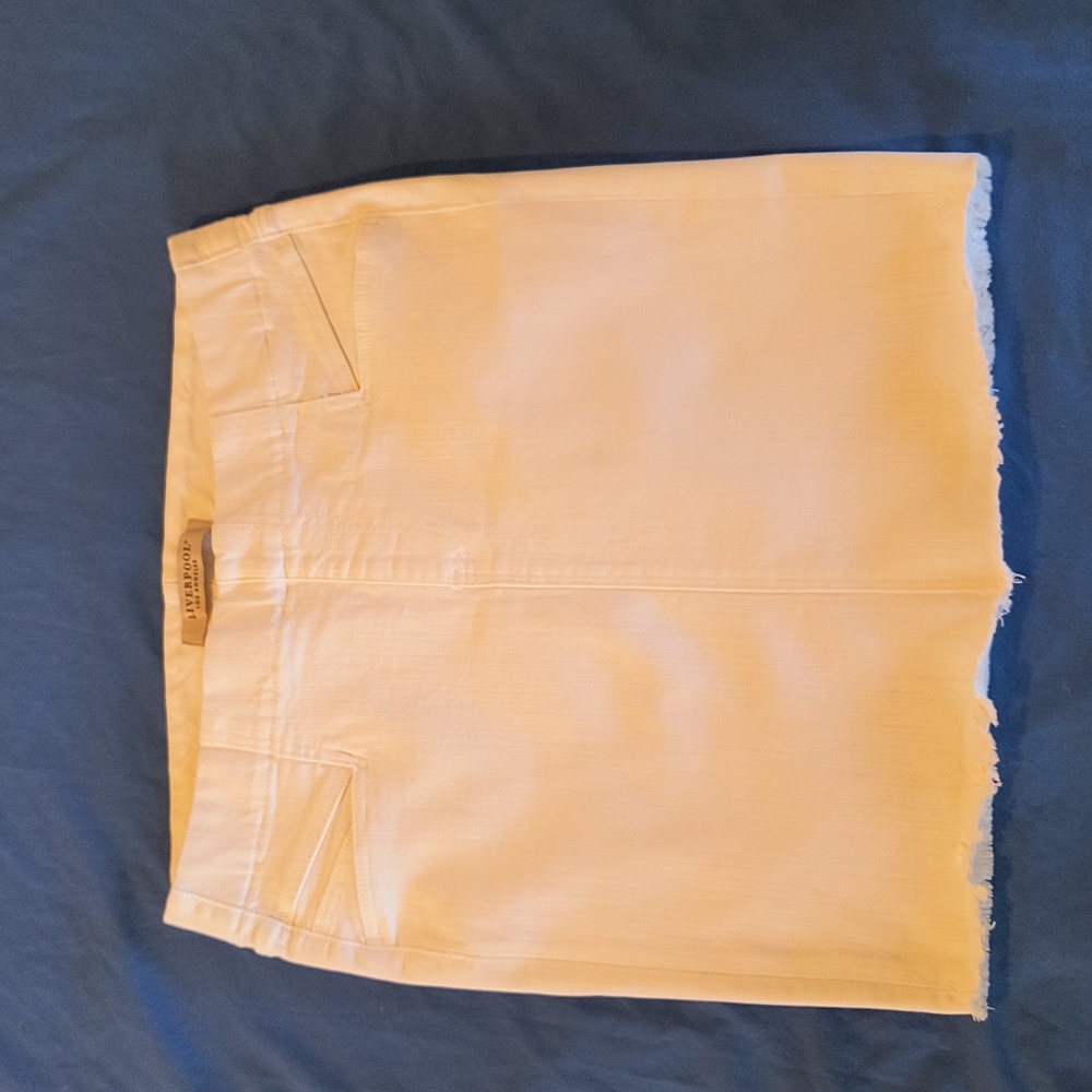 Liverpool White Denim Skirt Sz 4 New